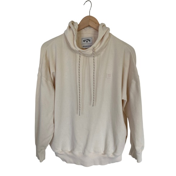 Billabong Tops - Billabong Adventure Division Womens Cream Funnel Neck Hoodie Sweatshirt Medium